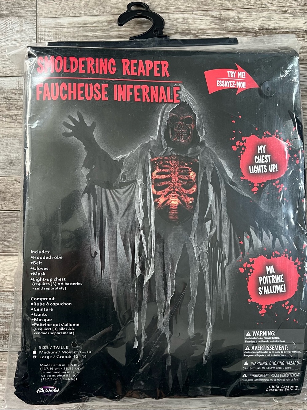 Child's "Smoldering Reaper” Costume Size Large 12-14